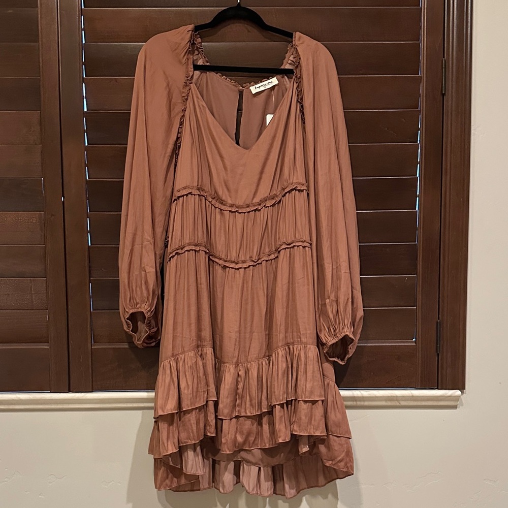 Impressions Terracotta Long Sleeve Dress